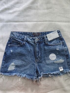 Arizona Jean Company Distressed High-Rise Denim Shorts